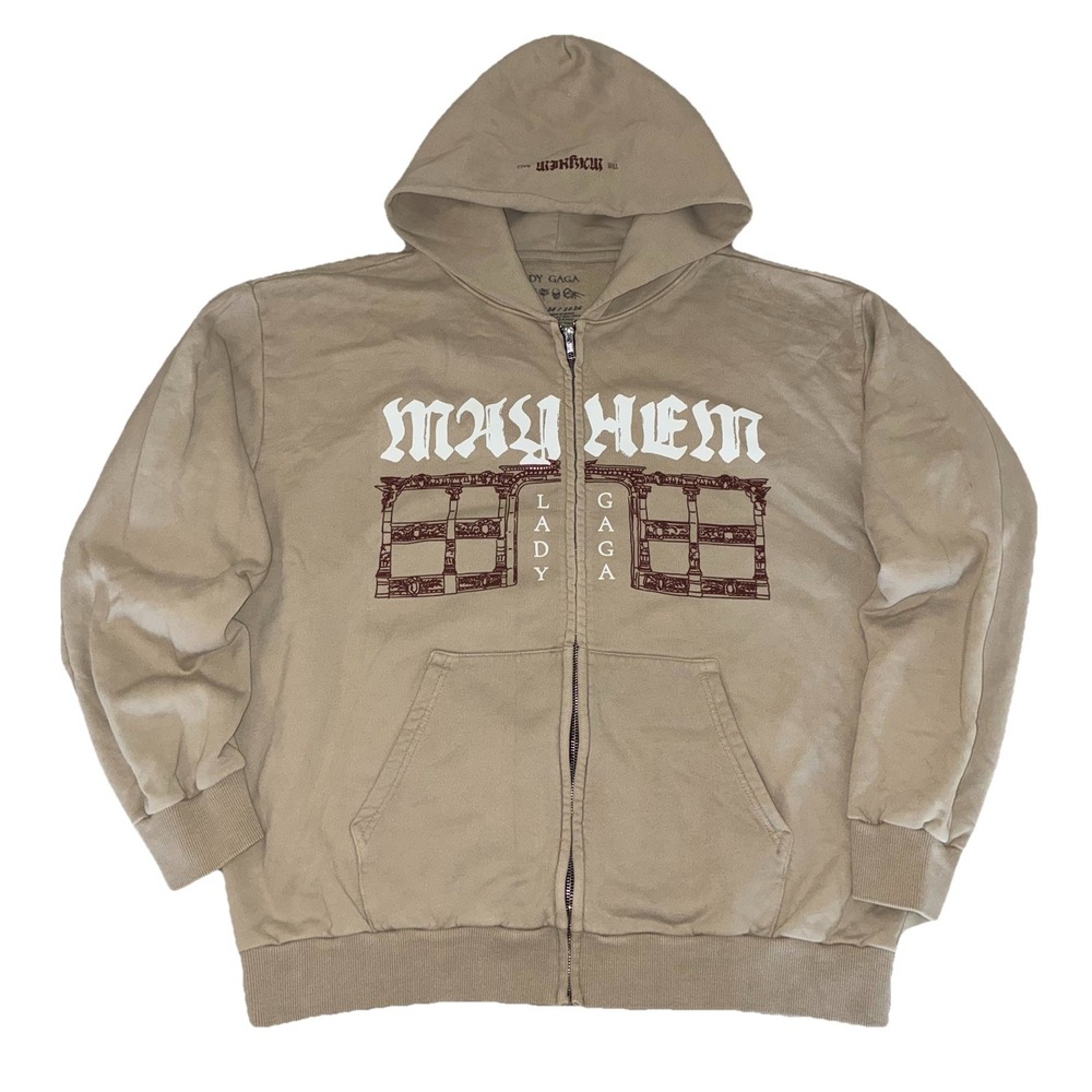 Lady Gaga Opera Haus Hoodie XL Beige‎ Full Zip Mayhem Ball 2025 Merch NEW *spots